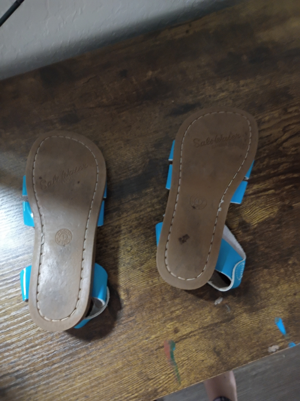 Girls Saltwater Bright Blue Kids Strappy Sandals - - Picture 2 of 2